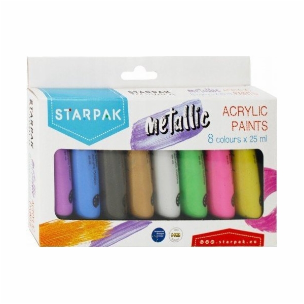Starpak AKRYLOVÉ BARVY 8 COL 25 ML METALC STK WB 6/24