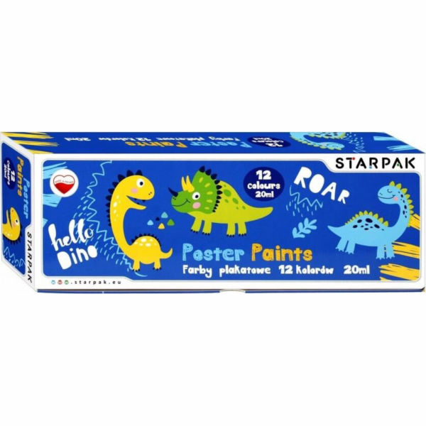 Starpak BARVY PLAK 12COL 20ML DINO STK FOL PG 6/24