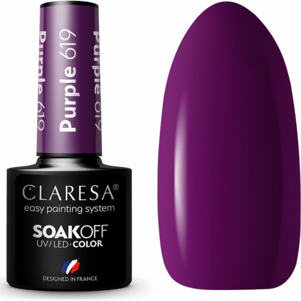 Claresa Soak Off UV/LED Purple hybridní lak 619 5g