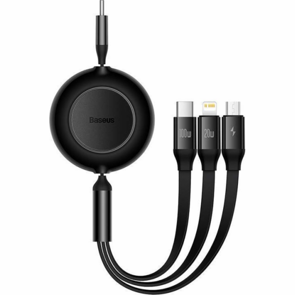 Baseus USB-C - USB-C + microUSB + Lightning kabel 1,1 m č...