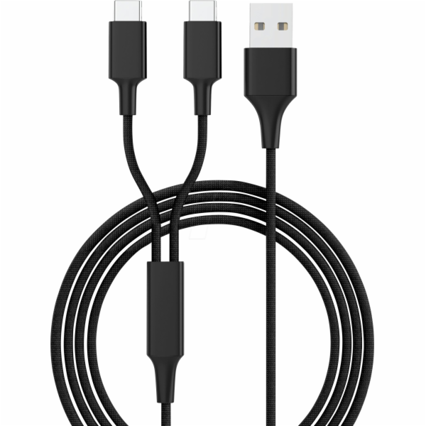 Smrter USB kabel USB-A – 2x USB-C 1,2 m černý (SMRTER_HYD...