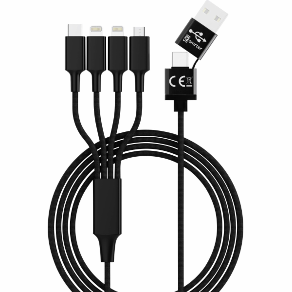 Smrter USB kabel USB-A - USB-C + microUSB + 2x Lightning ...