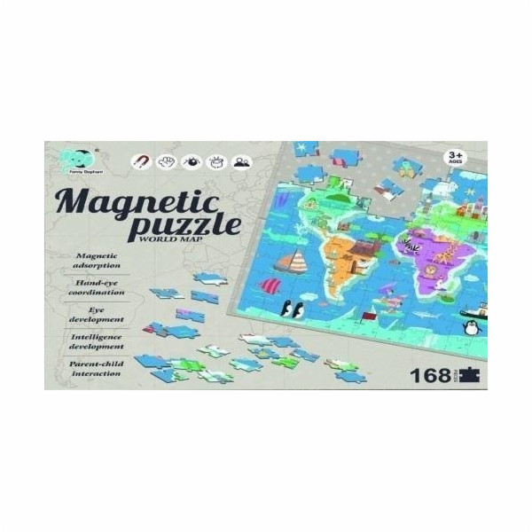 Mega kreativní HRA EDUK MAGN PUZZLE MAPA SVĚTA 30X23X6 PU...