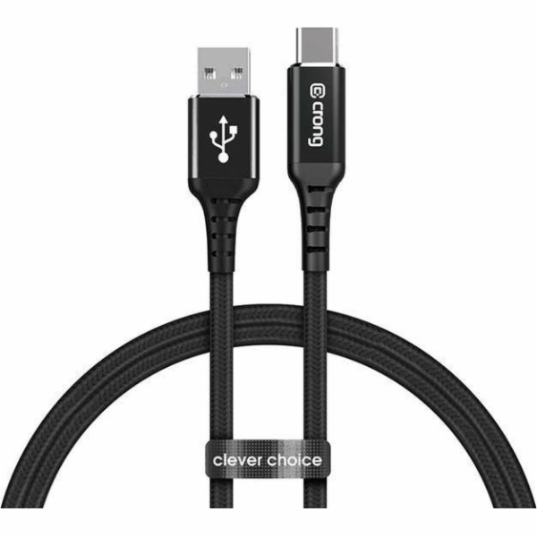 Crong USB-A – USB-C kabel 1,5 m černý (CRG-AL15USAC-BLK)