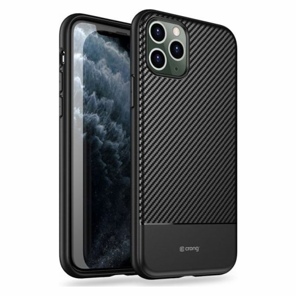 Carbonový kryt Crong Crong Prestige pro iPhone 11 Pro (če...