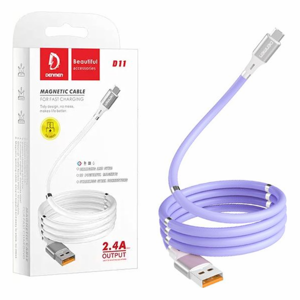 Denmen USB-A – USB-C kabel USB 1 m fialový (29364)