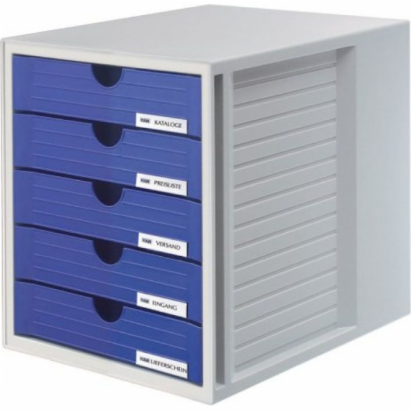 HAN SET ZÁSUVEK 5 HAN SYSTEM-BOX A4 POLYSTYREN ŠEDO-MODRÝ...