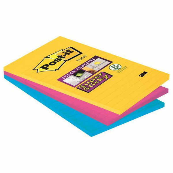 Post-it Pad SUPER STICKY 4690-SS3RIO-EU s podšívkou, pale...