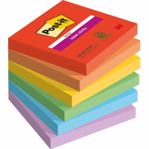 Post-It 3M Post-it® Super Sticky Notes, HRACÍ, 76x76mm, 6...