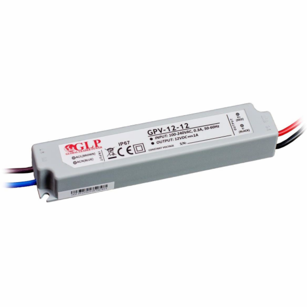 Premium Lux GPV LED zdroj 12W 12V DC IP67 (gpv-12-12 1A)