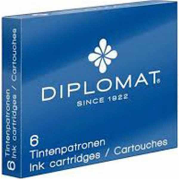 Inkoustové kazety Diplomat Blue, 6 kusů