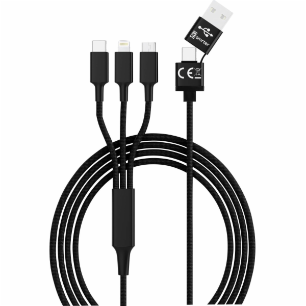 USB kabel USB-A + USB-C - USB-C + microUSB + Lightning 1,...