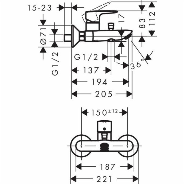 Koupelnová baterie Hansgrohe MySport 71242000