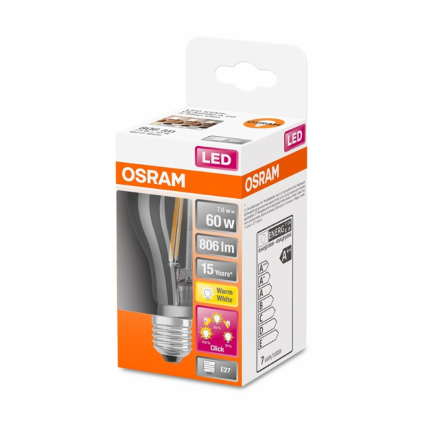 LED žárovka OSRAM, A60, E27, 7 W, 806 lm, 2700 K