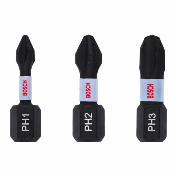 Otočné bity Bosch 25 mm PH1/2/3 3 ks