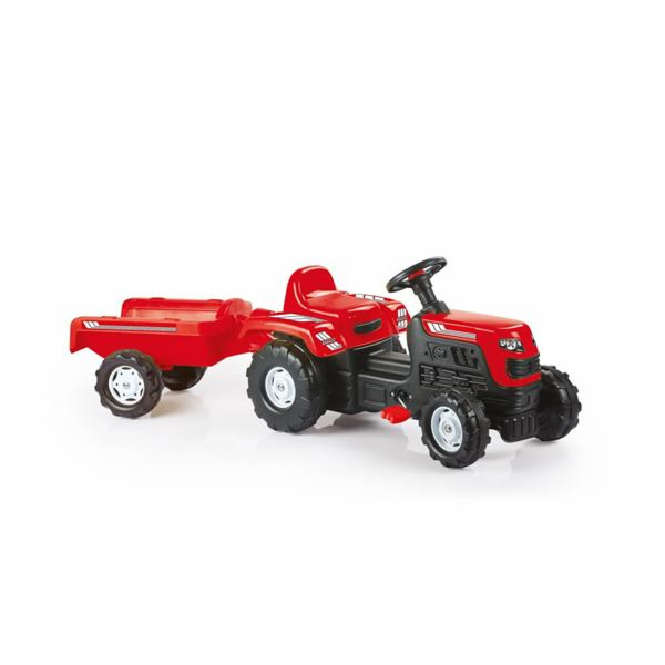 DOLU Šlapací traktor Ranchero s vlečkou červený