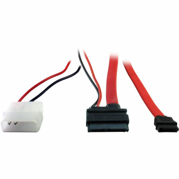 Inter-Tech SATA - SATA Slimline + Molex, 0,3 m, červená (...