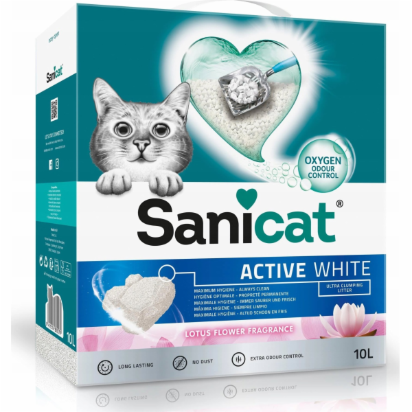 Stelivo pro kočky Sanicat Active White, stelivo, pro kočk...