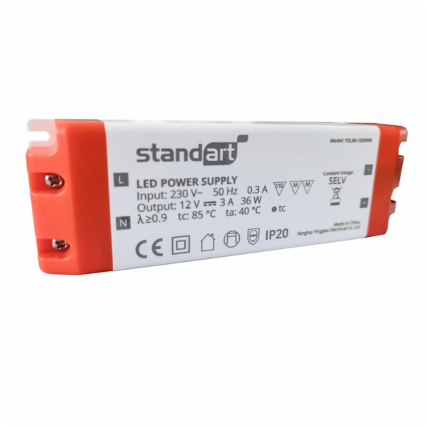 Zdroj standardní, LED, 3A, 0-36W, 12V, DC, IP20