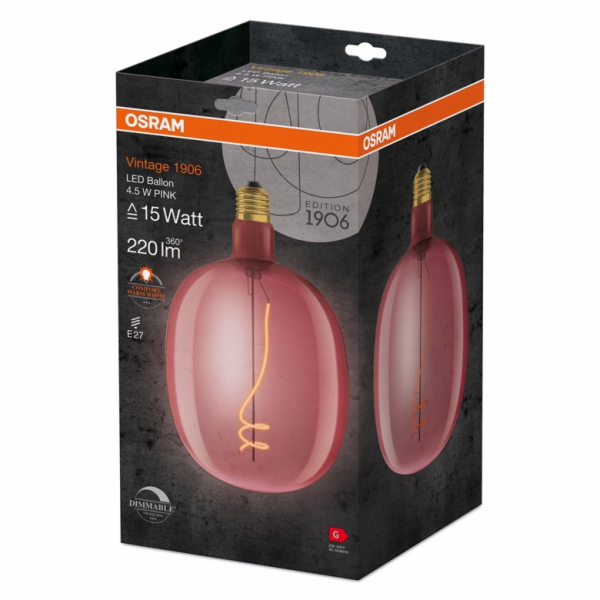 LEMP LED G170G E27 4,5W 816 220LM RŮŽOVÁ
