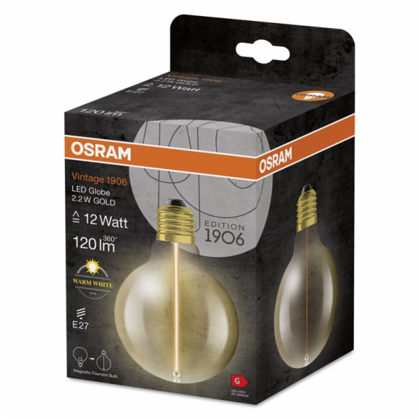 LEMP LED G95 E27 2,2W 827 120LM AMB MAG
