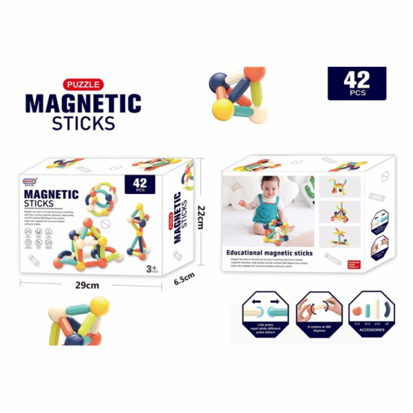 STAVEBNÍ HRAČKA MAGNETICKÁ 42 DÍLŮ