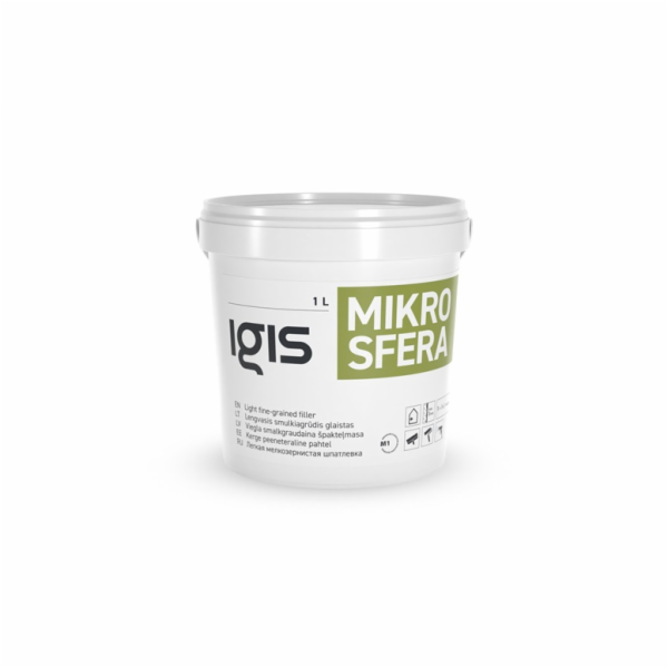 Světlý jemnozrnný tmel Igis Mikrosfera, bílý, 1l