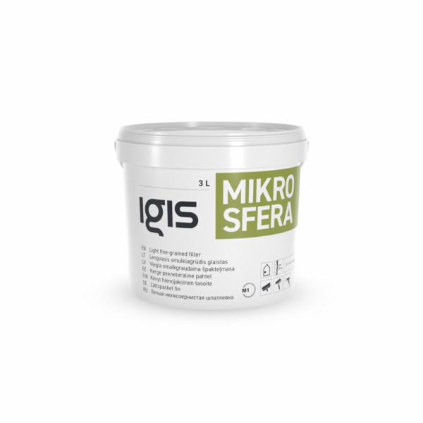 Světlý jemnozrnný tmel Igis Mikrosfera, bílý, 3L