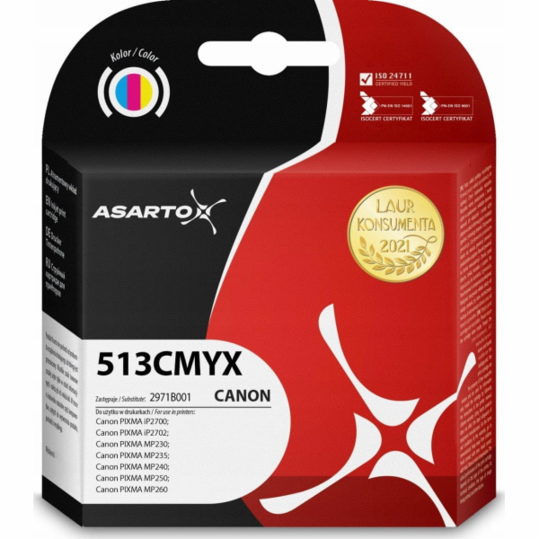 Inkoust Asarto  pro Canon 513CMYX | 2971B001 | 12ml | barva