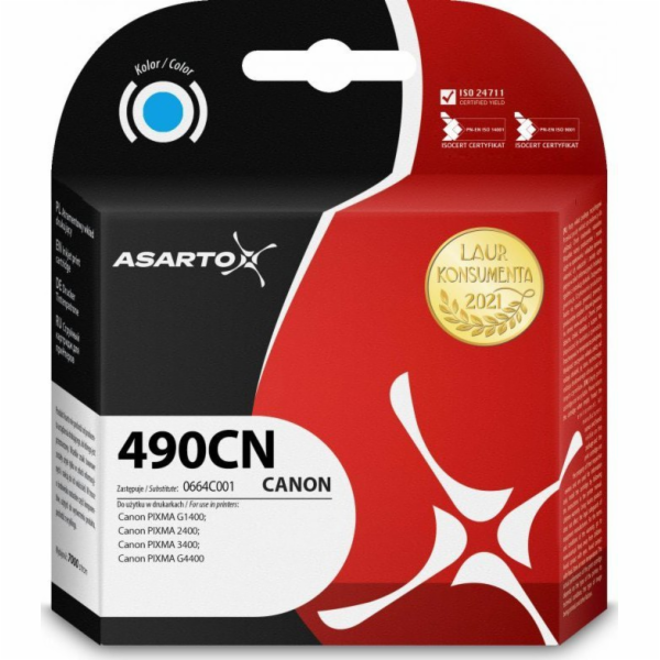 Inkoust Asarto  pro Canon 490CN | 0664C001 | 70 ml | tyrk...