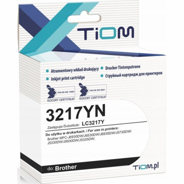 Inkoust Tiom  pro Brother 3217YN | LC3217Y | 15 ml | žlutá