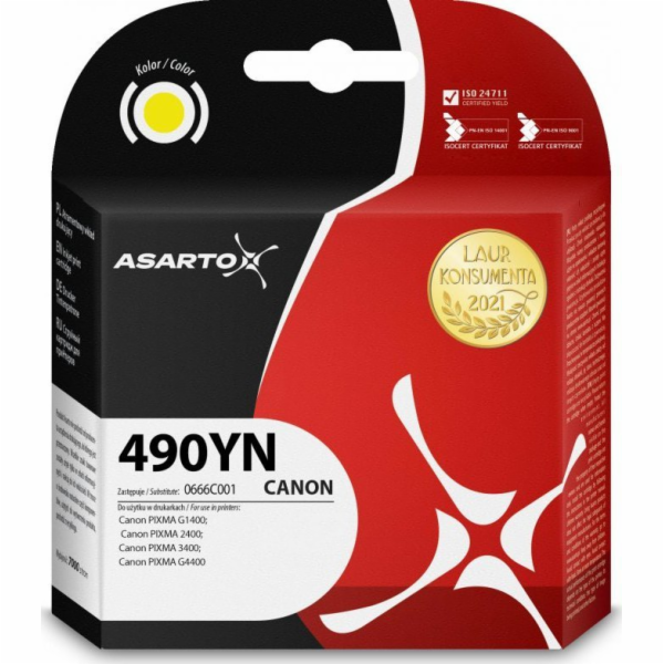 Inkoust Asarto Inkoust Asarto pro Canon 490YN | 0666C001 ...