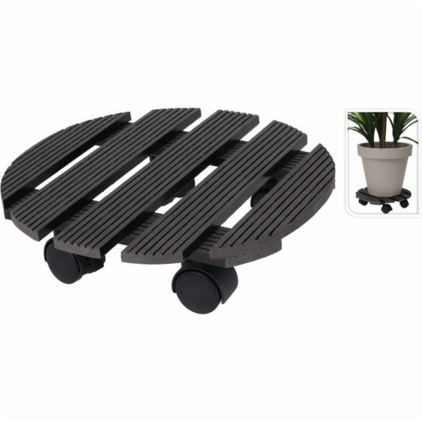 Podstavec pod květináč s kolečky 29cm šedý KO-X64000040