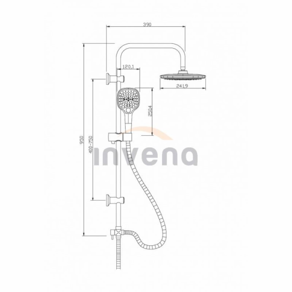 Sprchový set Invena Rotonda AU-27-K02-G