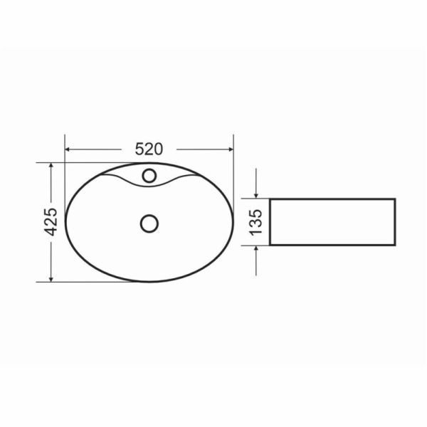 Umyvadlo DOMOLETTI ACB8041, 520×430 mm