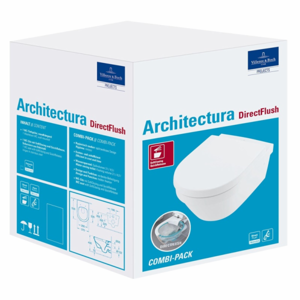 Závěsné WC s poklopem VILLEROY & BOCH, 410×400mm
