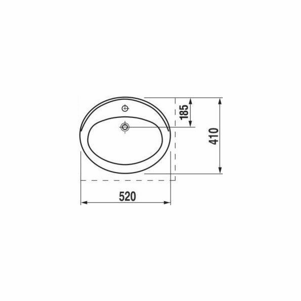 Umyvadlo JIKA IBON H8130100001041, 410×520 mm