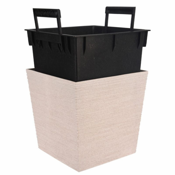 Květináč s obalem čtvercový 24 cm bílá KO-Y89300410