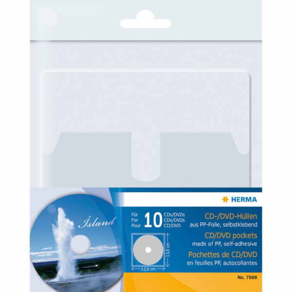Herma CD/DVD-Cases self-adhesive f.1 CD/DVD 10 Pcs. trans...