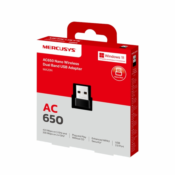 USB klient TP-Link Mercusys MA20N Wireless USB adapter AC...