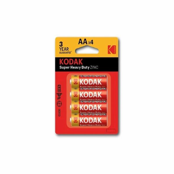 Baterie Kodak AA Heavy Duty zinko-chloridová 4 ks, blistr