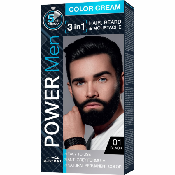 Joanna Power Men barva 3v1 č. 01 Černá