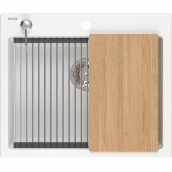 Graniteq Quadron Sink Kurt 110 | Bílý žulový kuchyňský dř...