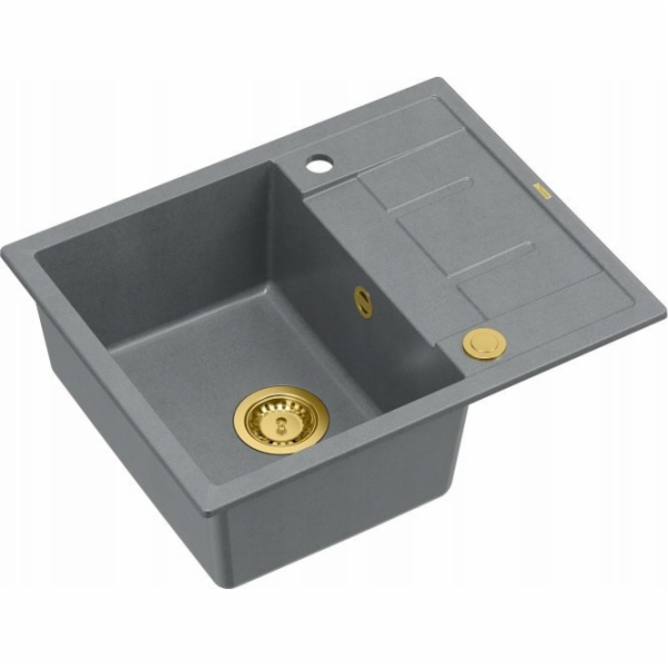 GraniteQ dřez MORGAN 116 GraniteQ stříbrný kamenný dřez s...