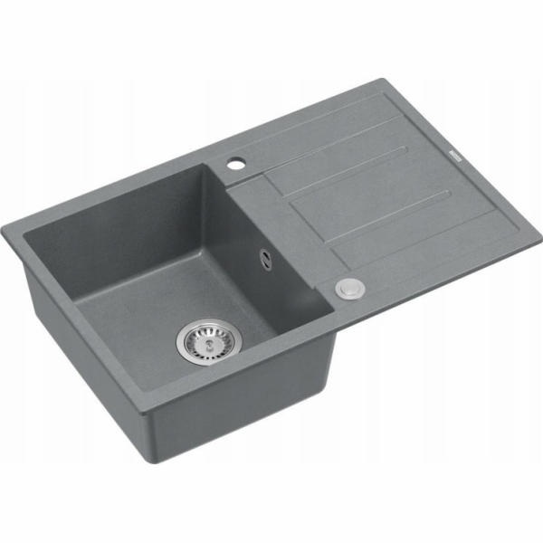 GraniteQ dřez MORGAN 111 GraniteQ stříbrný kamenný dřez s...