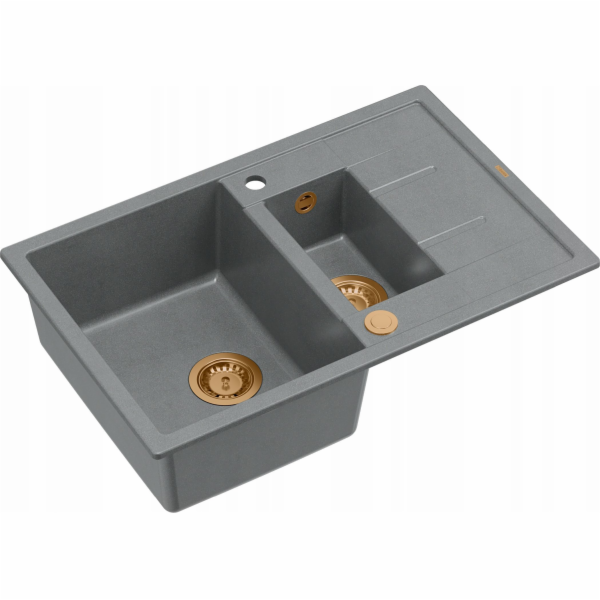 GraniteQ dřez MORGAN 156 GraniteQ stříbrný kamenný dřez s...
