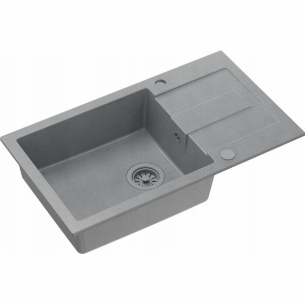GraniteQ CHRISTIAN 136 XL dřez, 1-miska šedý granitový dř...