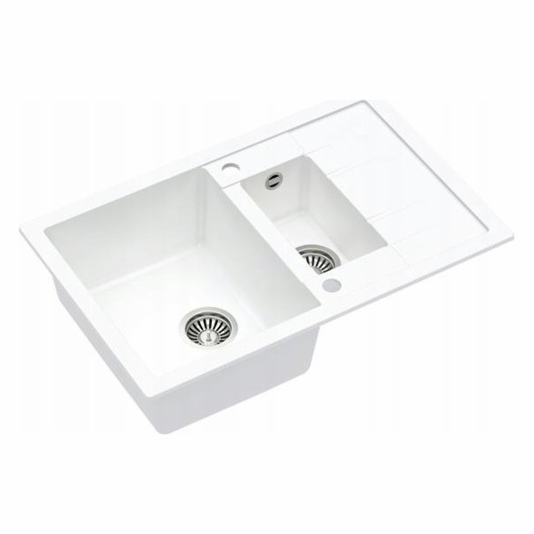 GraniteQ MORGAN 156 dřez GraniteQ sněhově bílý dřez se si...