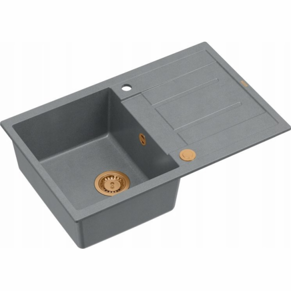 GraniteQ dřez MORGAN 111 GraniteQ stříbrný kamenný dřez s...