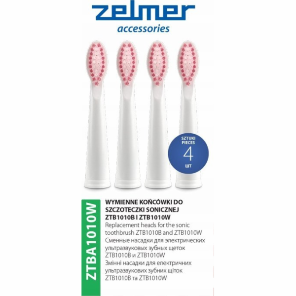 Zelmer hrot ZELMER BRUSH TIPS ZTBA1010W 4 ks/sada bílá